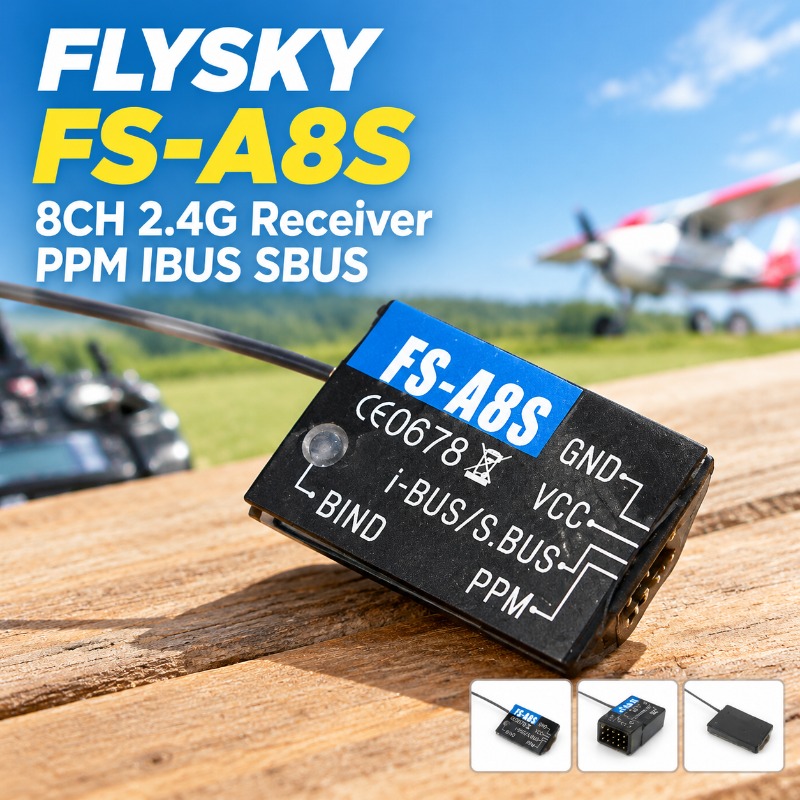 Drone Racing Receiver - FS-A8S 2.4G 8-канальный мини-приемник с поддержкой